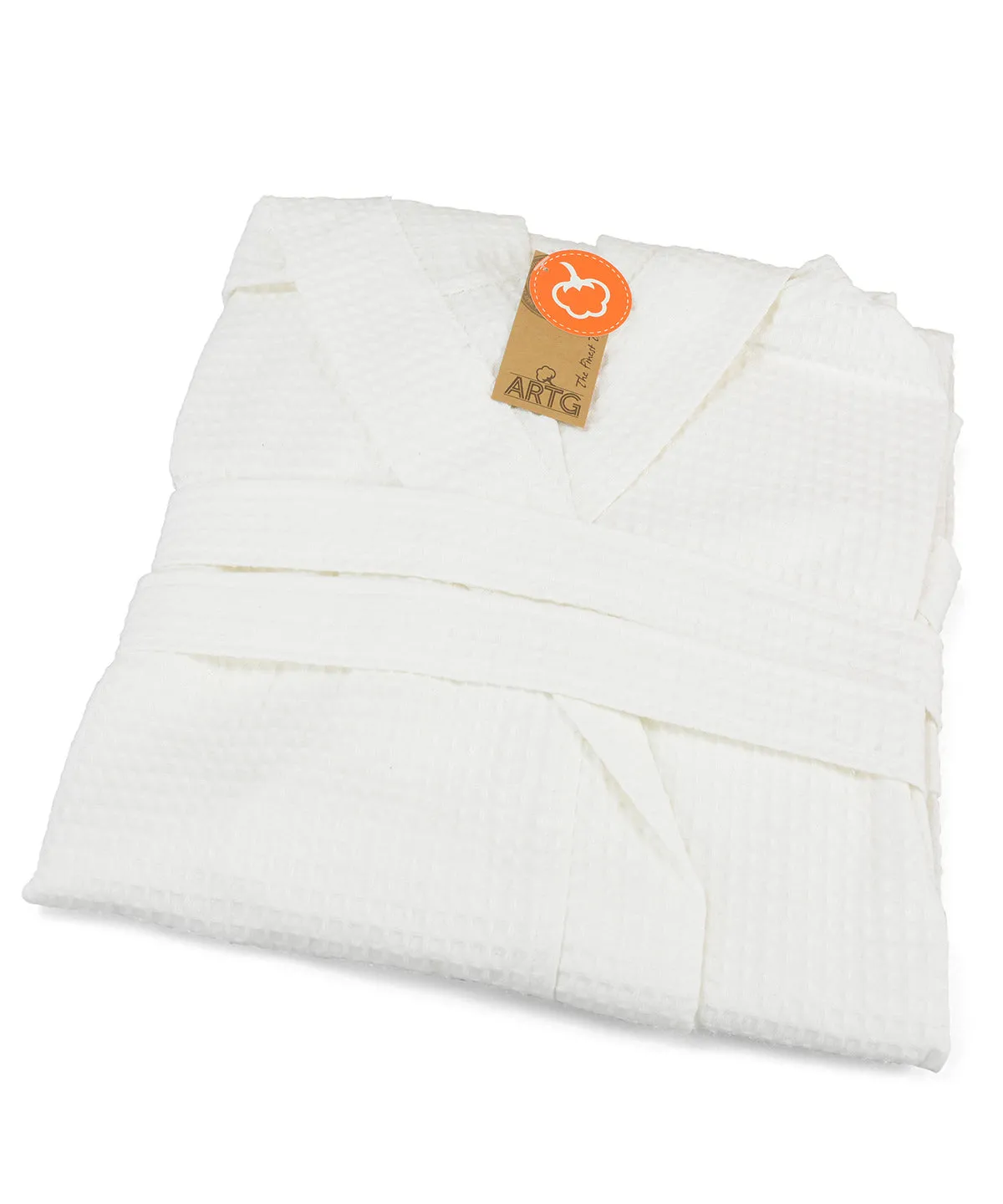 ARTG® waffle bathrobe with hood | White