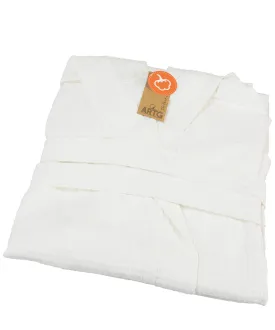 ARTG® waffle bathrobe with hood | White