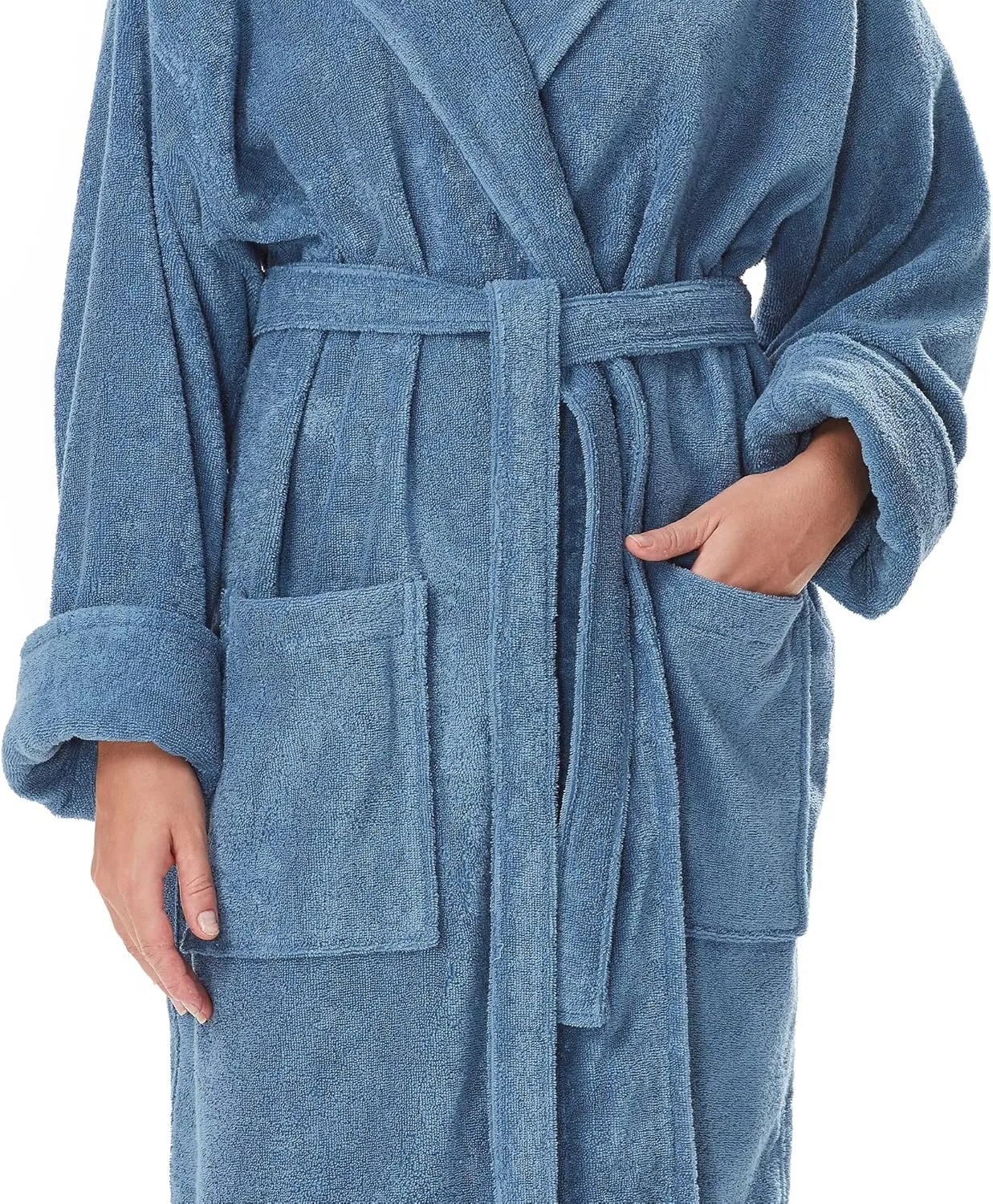 Arus Women's GOTS Certified Organic Cotton Hooded Full Length Turkish Bathrobe