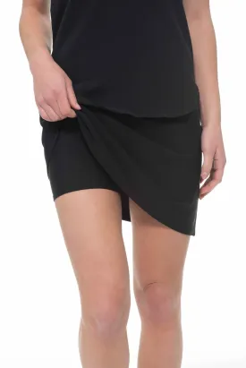 Black Mini Swim Skirt With Shorts Attached