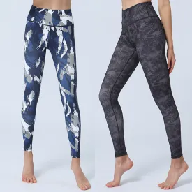 Buddha Stones Flowers Leaves Print Sports Fitness Yoga High Waist Leggings Women's Yoga Pants