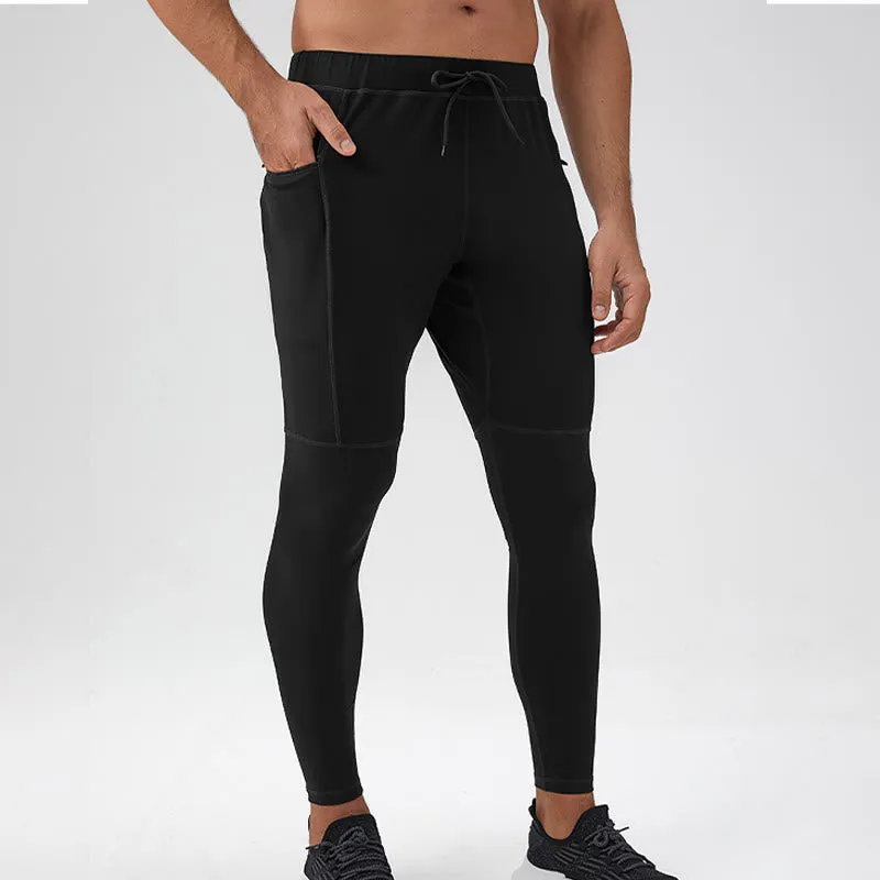 Buddha Stones High Waist Quick Dry Breathable Fitness Men's Leggings Pants With Zipper Pocket