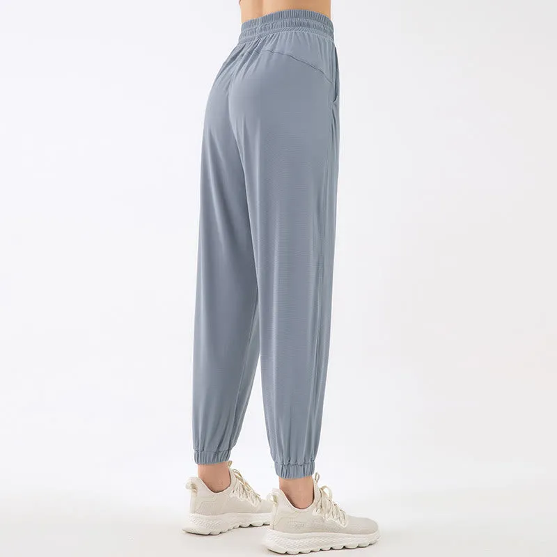 Buddha Stones Solid Color Loose Yoga Sports Track Pants With Pockets