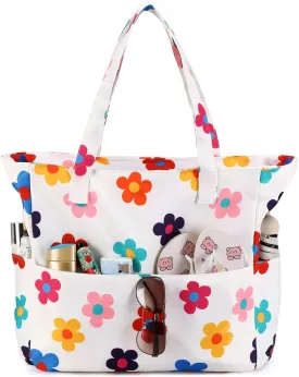 CAMTOP Waterproof Beach Tote Bag for Women Girls with Zipper Foldable Sandproof Pool Swim Bag Travel Carry On Gym