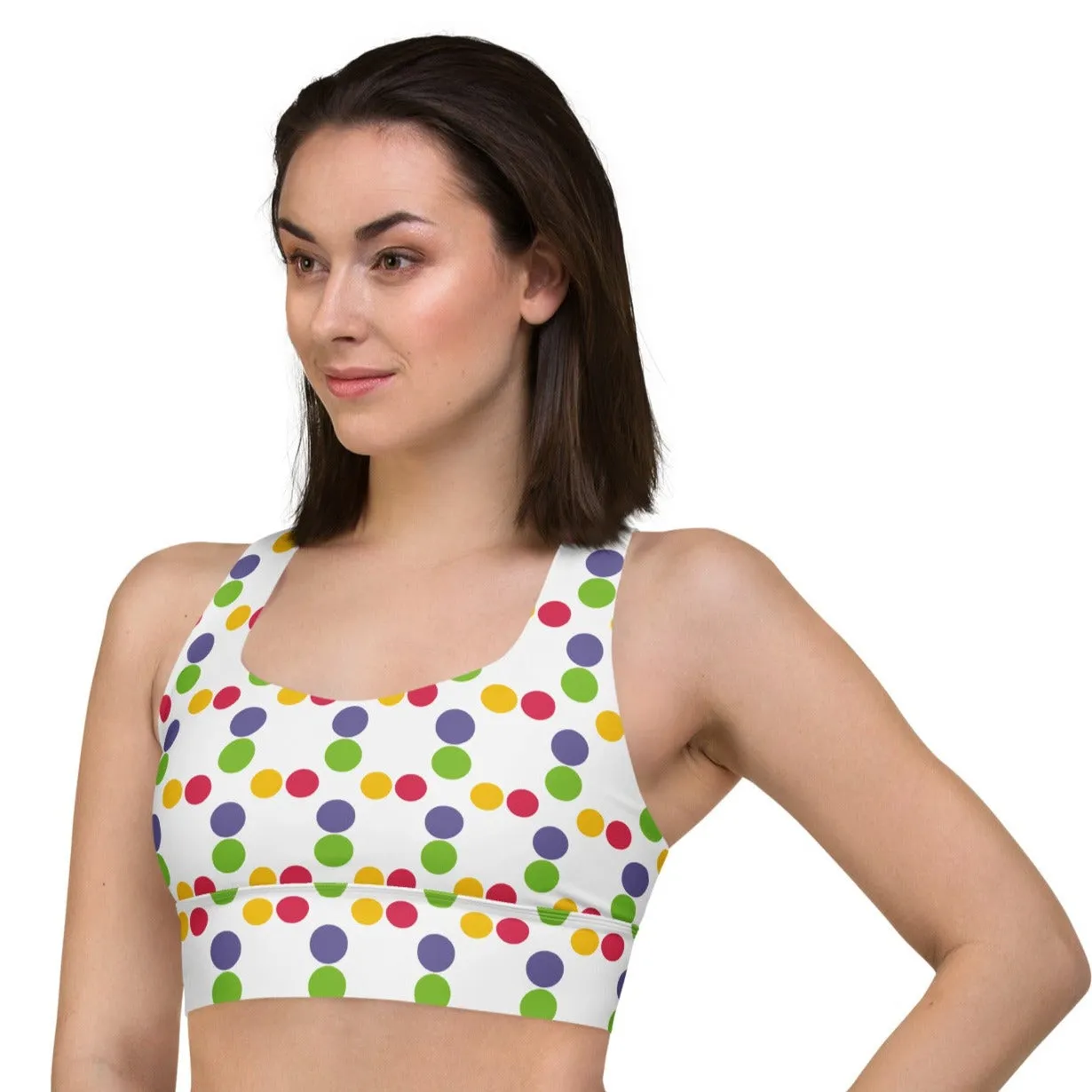 Colorful Polka Dots Sports Bra, Exercise Bra, lioness-love