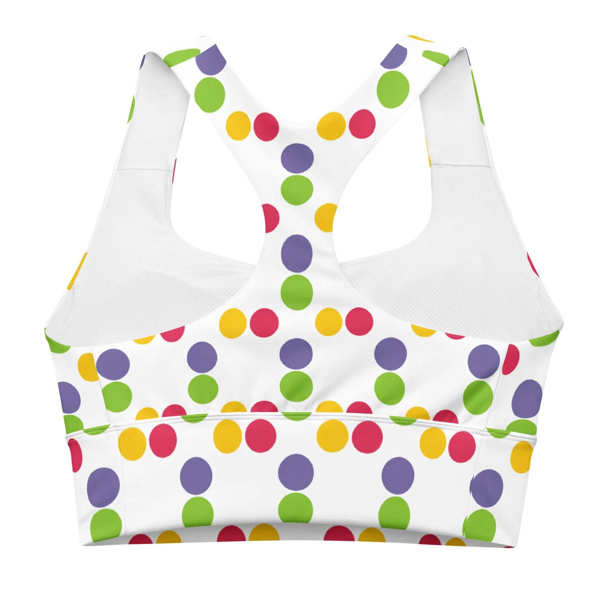 Colorful Polka Dots Sports Bra, Exercise Bra, lioness-love
