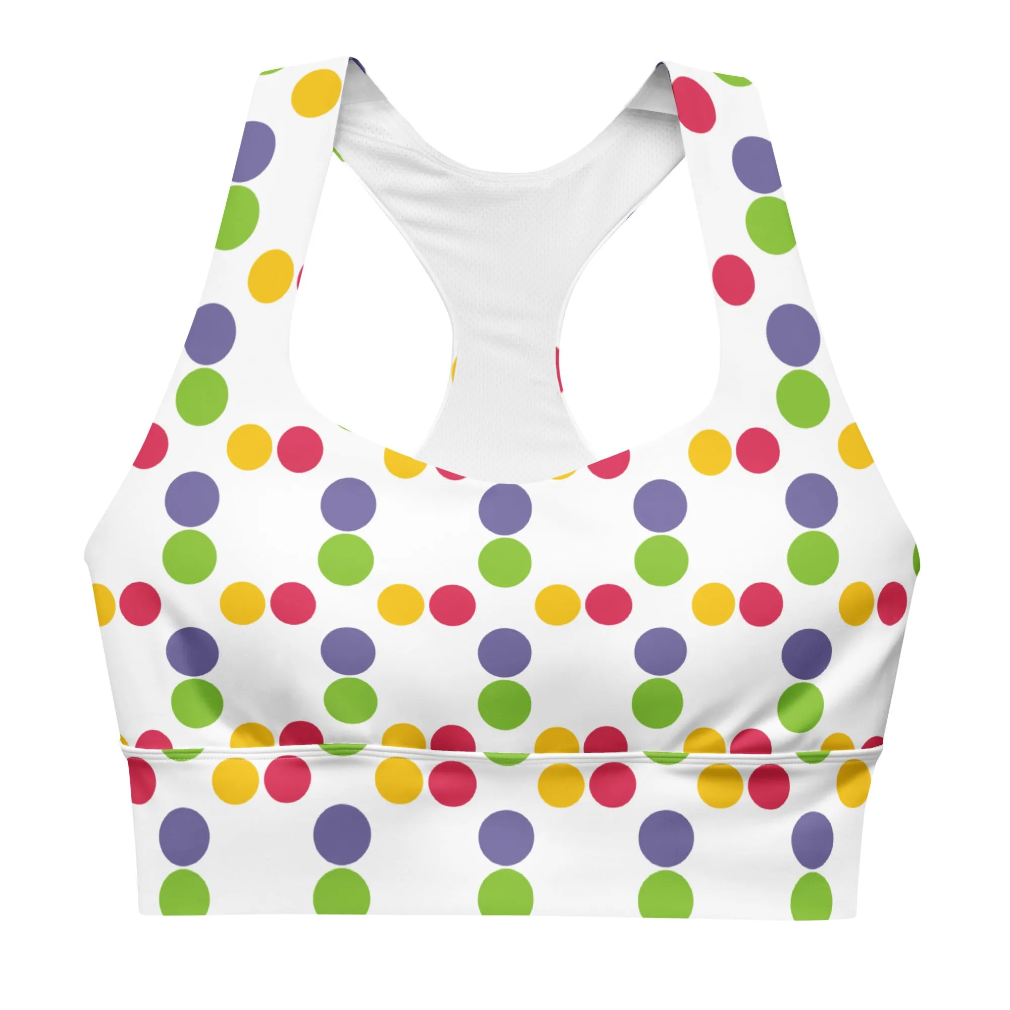Colorful Polka Dots Sports Bra, Exercise Bra, lioness-love