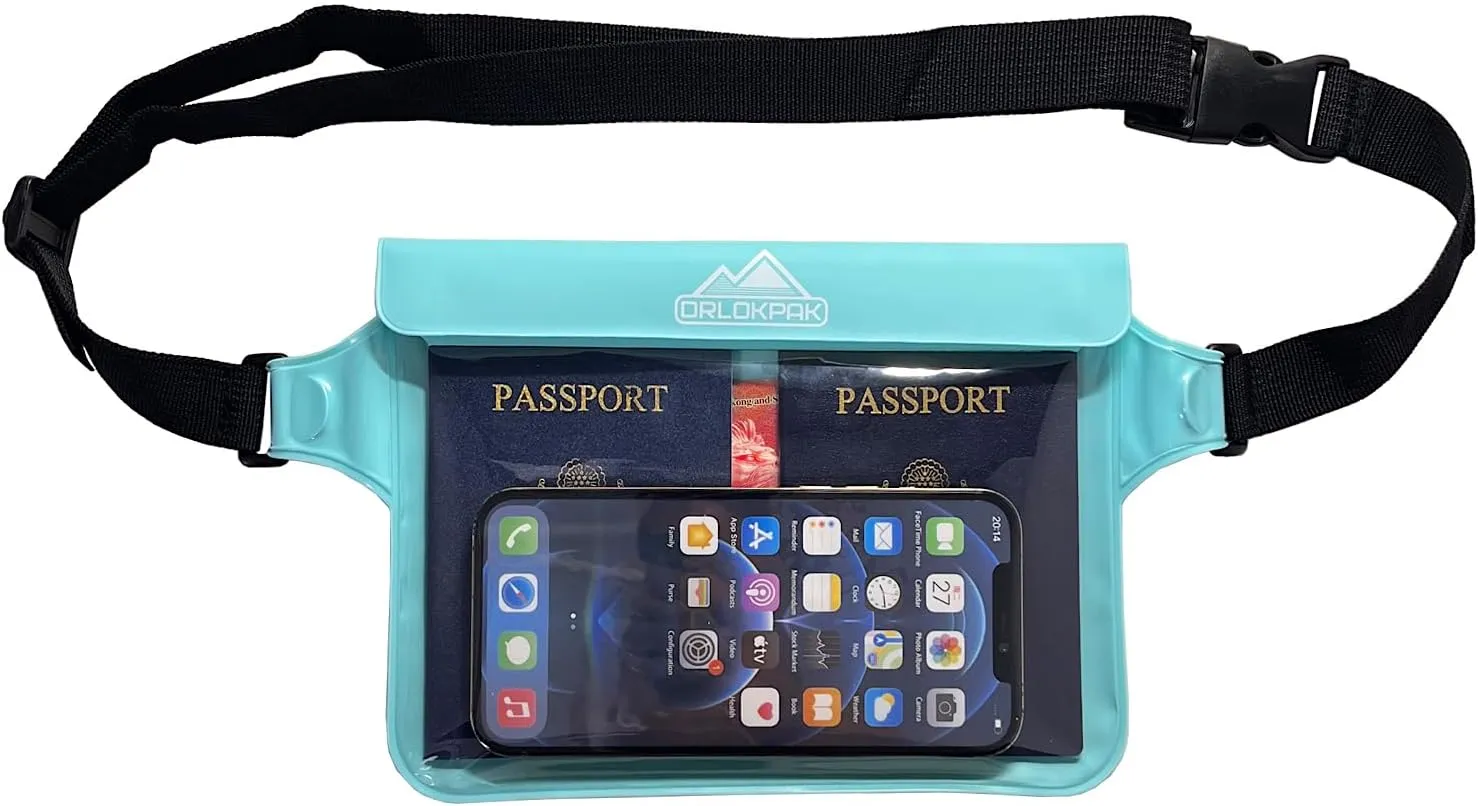 DRLOKPAK Waterproof Waist Bag & Pouch - Fanny Pack Bum Bag with Secret Holder Keeps Your Phone Kindle Wallet Watch & Valuables Dry - Perfect for Surf Canoe Swim Snorkel Dive Beach Pool(Lime Green)