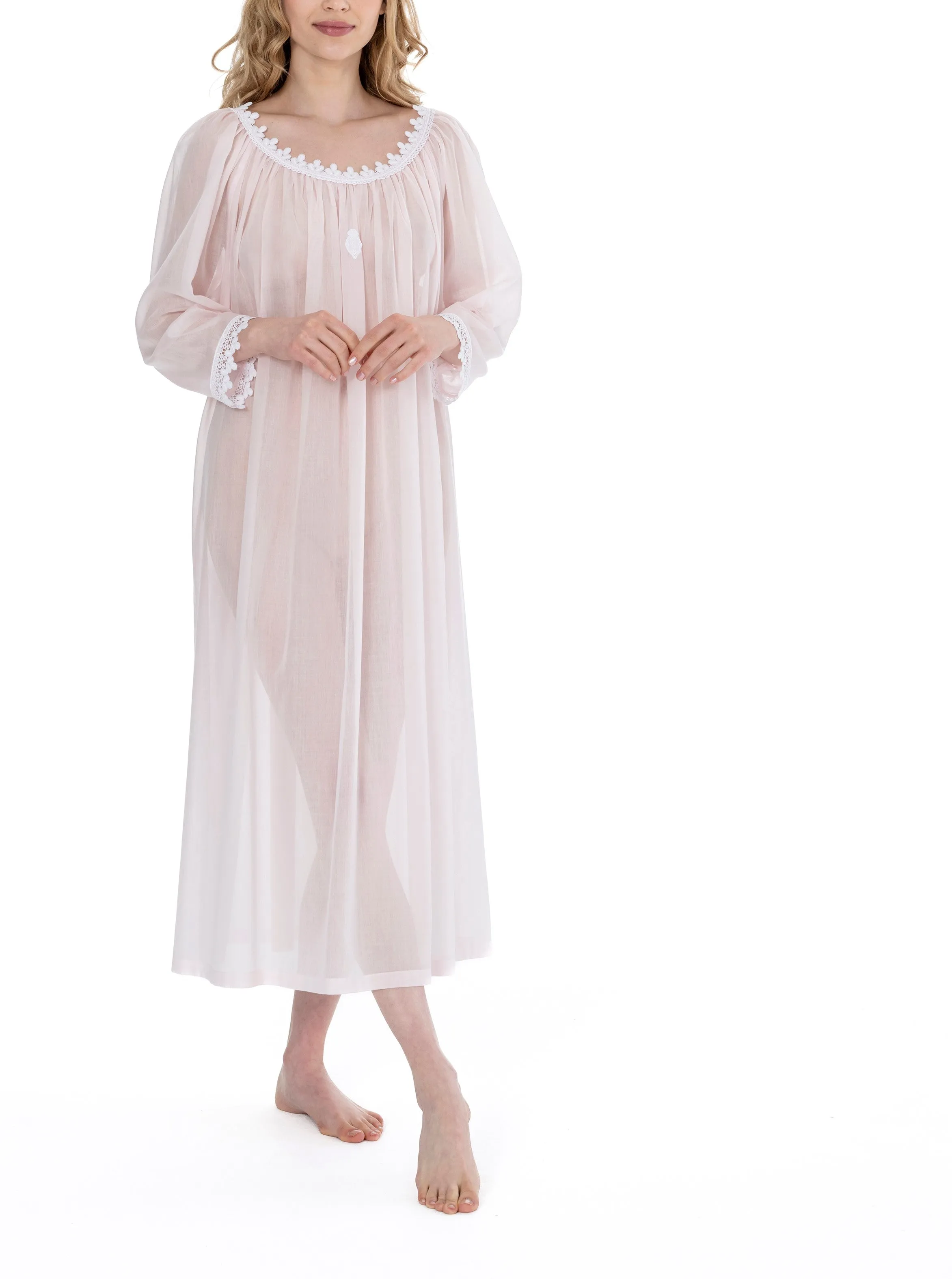 Elyse 3NH Long Mousseline Nightdress (in stock, 3-day dispatch)