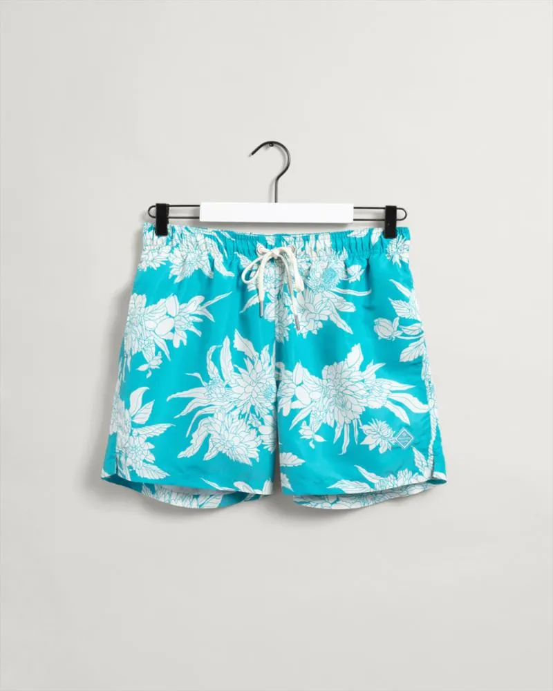 Gant Apparel Mens CF DAHLIA FLOWER PRINT SWIM SHORTS 350/TURQUOISE LAGOON