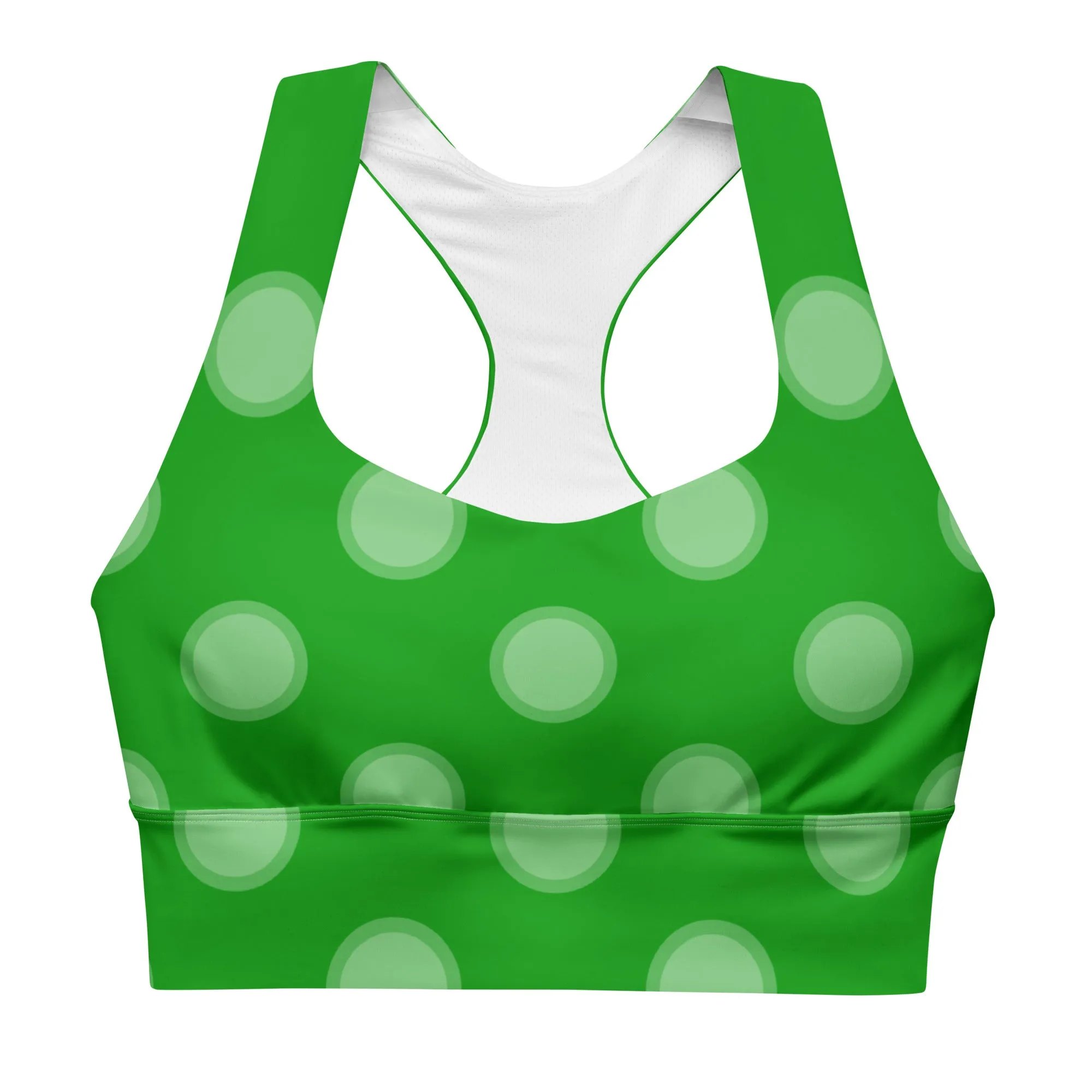 Green Polka Dots Sports Bra | Racerback Bra | Training Bra, lioness-love