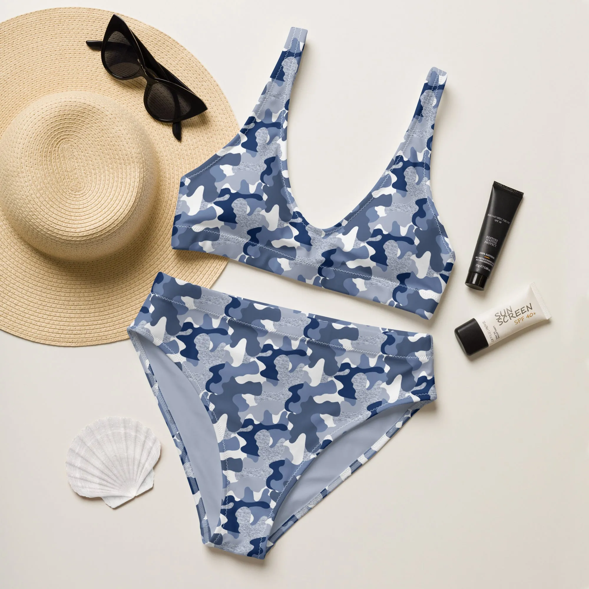 High Waisted Bikini Womens (Glamourange Luxury Bikini High Waisted - 009 Patterns Model)