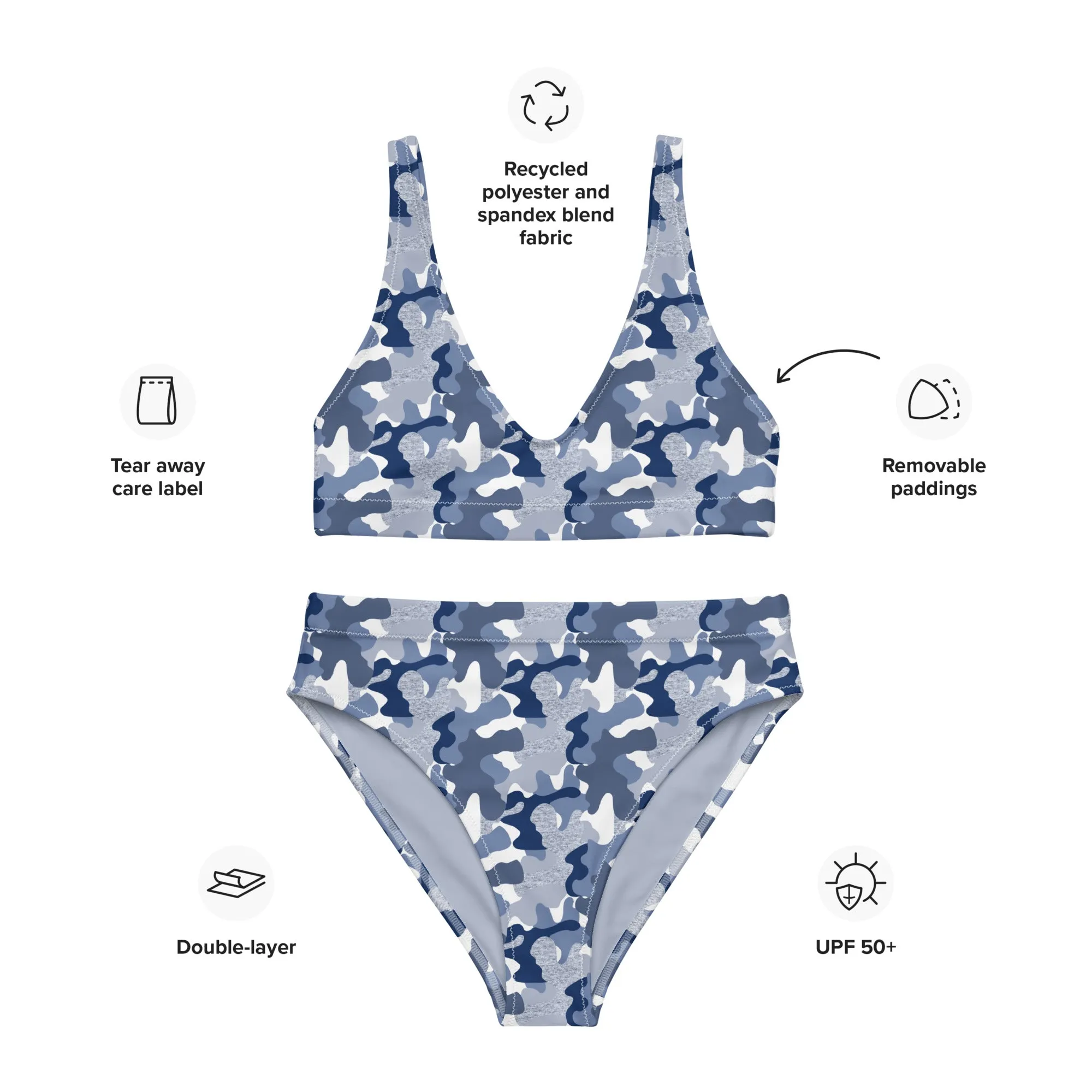 High Waisted Bikini Womens (Glamourange Luxury Bikini High Waisted - 009 Patterns Model)