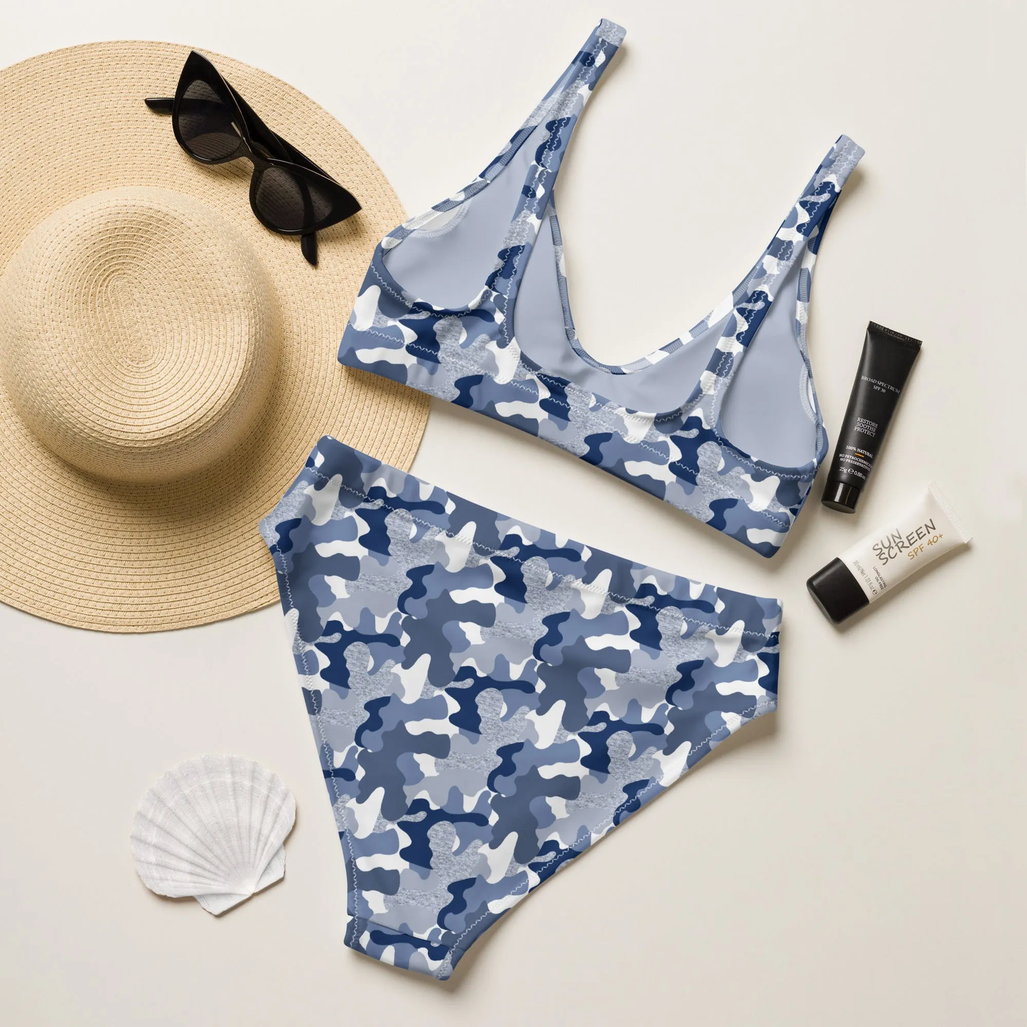 High Waisted Bikini Womens (Glamourange Luxury Bikini High Waisted - 009 Patterns Model)