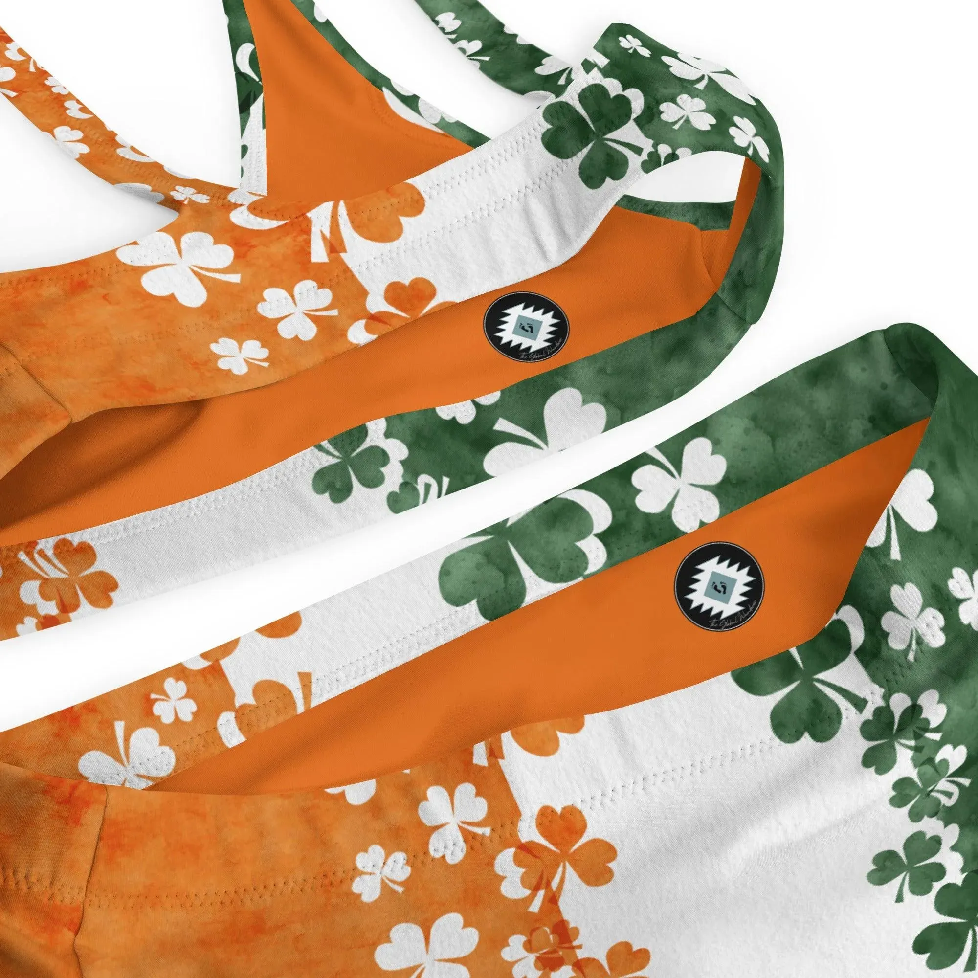 Irish Shamrock Recycled High-Waisted Bikini