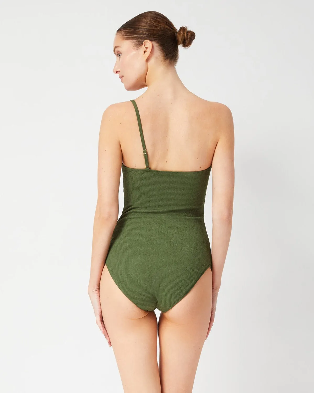 Kara One Piece Olive Textured Stripe