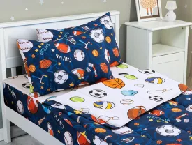 Meeting Story 3pcs Kids Comforter Sets Zipper Bedding Set for Boys,Twin Kid Bedding Set Basketball Football Baseball Comforter Sports Bedding for Kid,All in one Zipper BeddingNavy,Twin