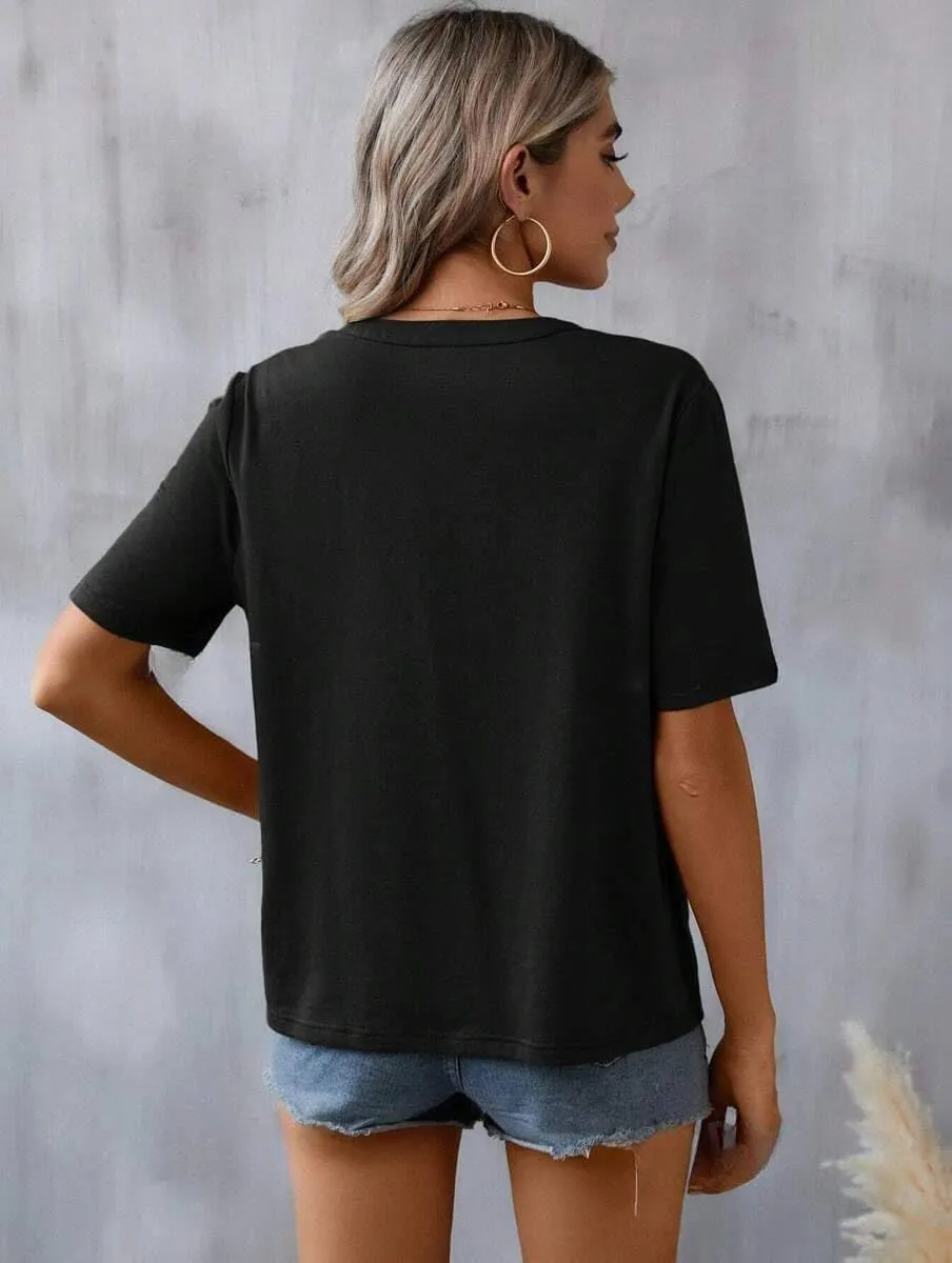 Mexican Shirts for Women Embroidered Tops Traditional Summer Blouse Floral Tunic V Neck Short Sleeve T Shirt