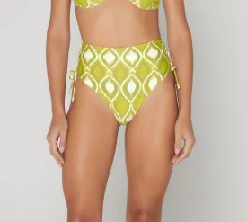 Mid/High Waisted Printed Bottoms, lace up sides