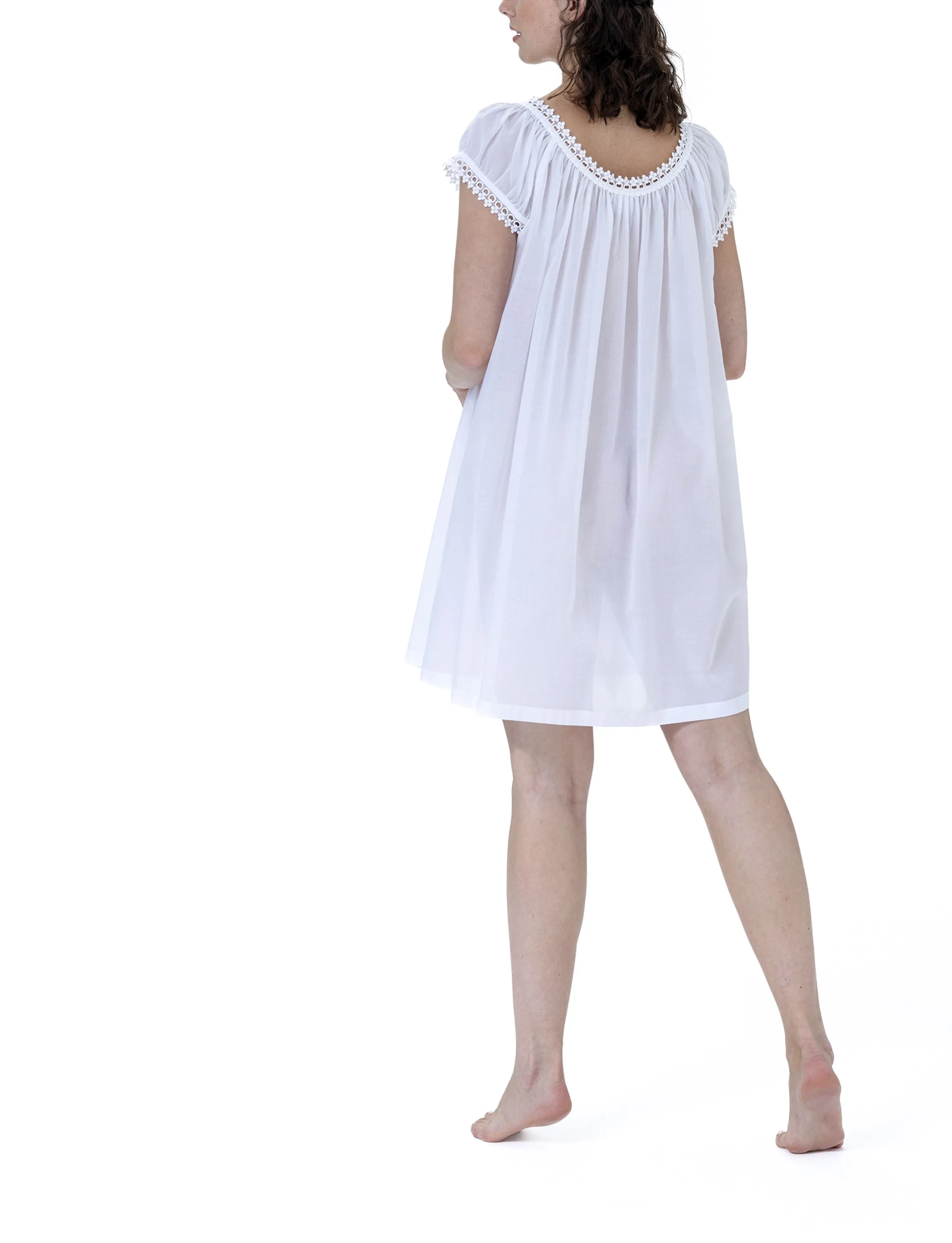 Monica 2BD Short Mousseline Nightdress (in stock, 3-day dispatch)