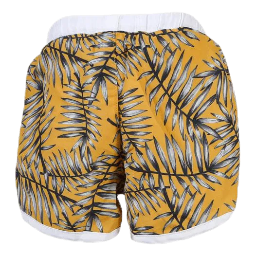 Palm Swim Diaper Shorts Yellow
