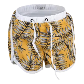 Palm Swim Diaper Shorts Yellow