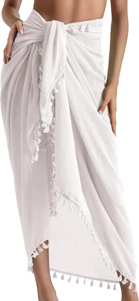 Sarong Cover Up Womens Beach Cover Up Bikini Bathing Suit Swimsuit Scarf Swimwear Coverup Sarong Pareo Wraps for Women