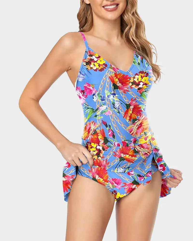 Shesways® Women's Plus Size Tummy Control Slim Fit One-Piece Swimsuit