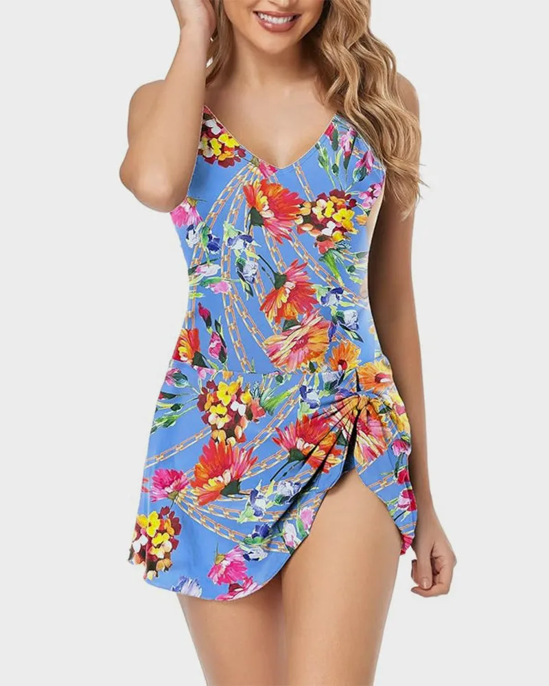 Shesways® Women's Plus Size Tummy Control Slim Fit One-Piece Swimsuit