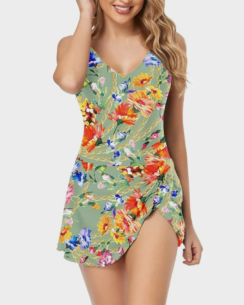 Shesways® Women's Plus Size Tummy Control Slim Fit One-Piece Swimsuit
