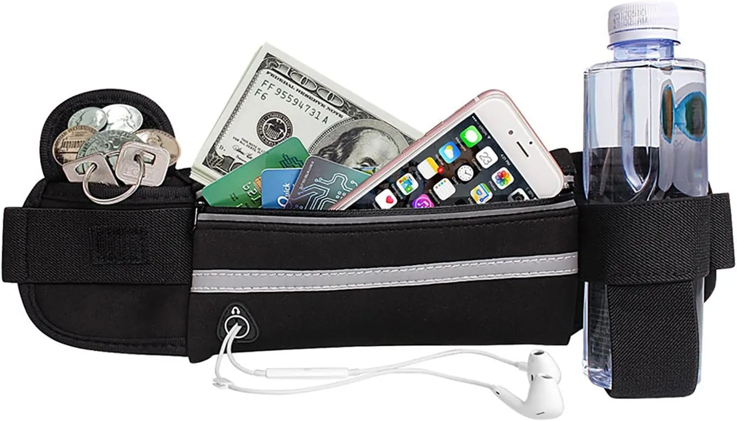 Slim Running Belt for Men, Waterproof Fanny Packs for Women,Phone Holder for Running,Reflective Waist Bag for Men,Runners Belt Pouch,Money Belt,Waist Pack Bag for Camping Workout Running Travel