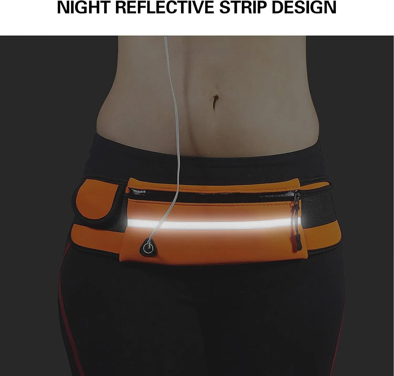 Slim Running Belt for Men, Waterproof Fanny Packs for Women,Phone Holder for Running,Reflective Waist Bag for Men,Runners Belt Pouch,Money Belt,Waist Pack Bag for Camping Workout Running Travel
