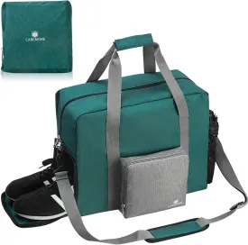 Travel duffel Gym Bag with Shoe Compartment, Foldable Underseat Carry On Bag for Spirit Airlines Personal Item Bag 18X14X8, Swim Sports Gym Bags for Men Women Weekend Overnight Bag Waterproof Material