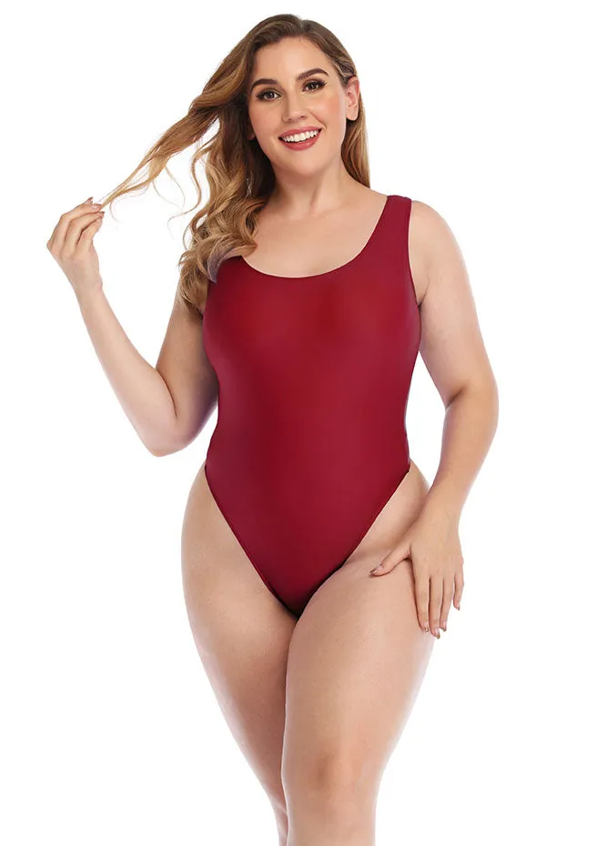 Womens Plus Size High Cut Leotard Sexy Bodysuit