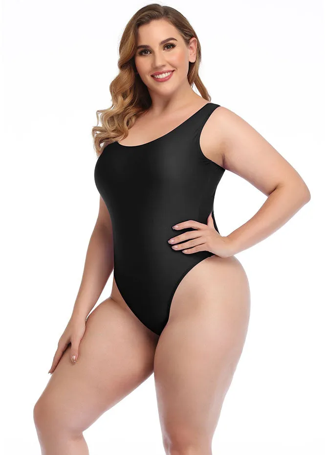 Womens Plus Size High Cut Leotard Sexy Bodysuit