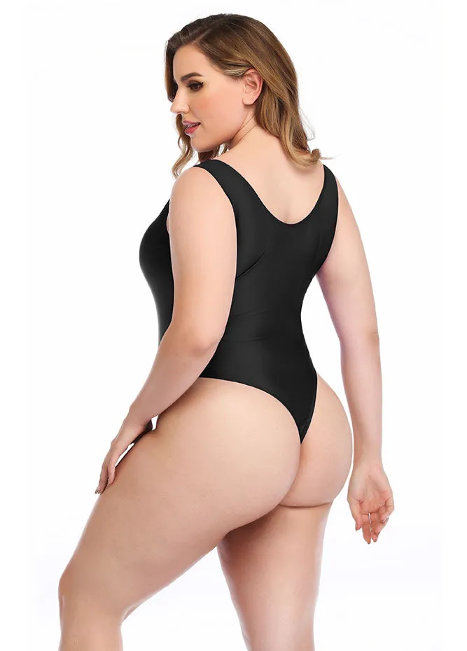 Womens Plus Size High Cut Leotard Sexy Bodysuit