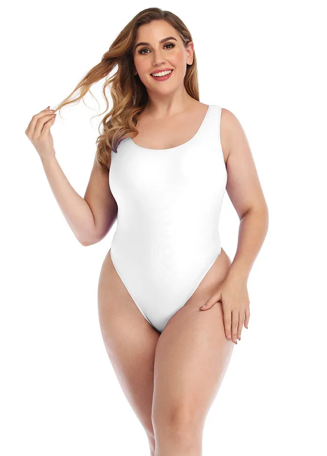 Womens Plus Size High Cut Leotard Sexy Bodysuit