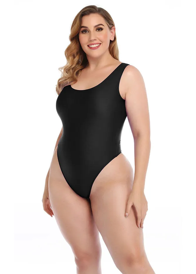 Womens Plus Size High Cut Leotard Sexy Bodysuit