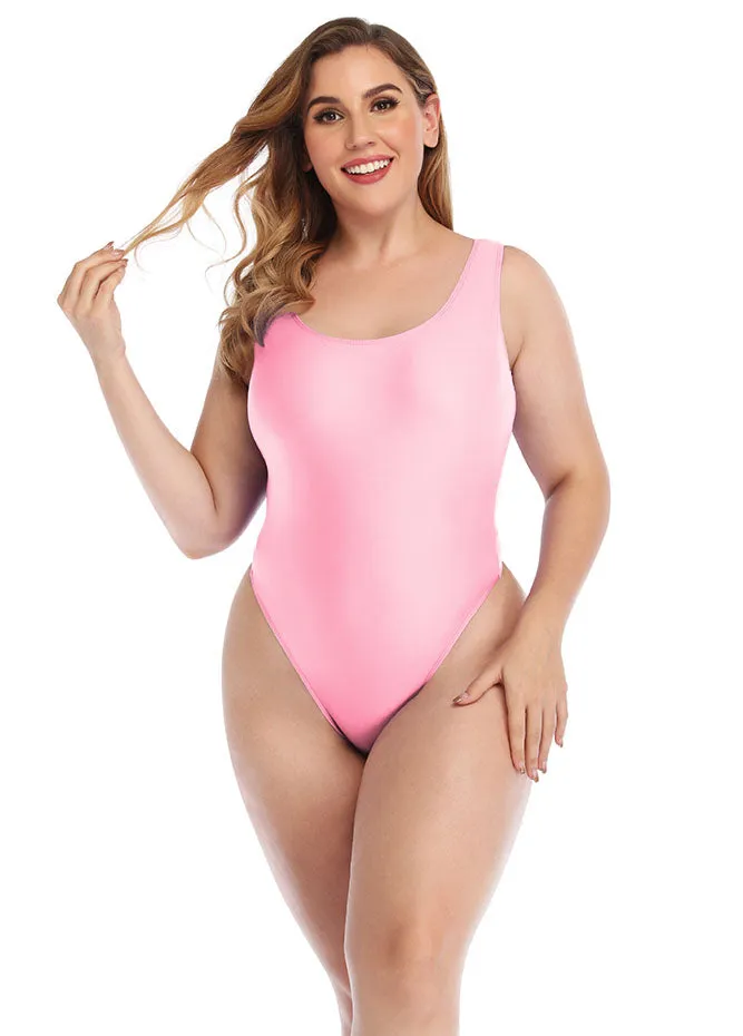 Womens Plus Size High Cut Leotard Sexy Bodysuit