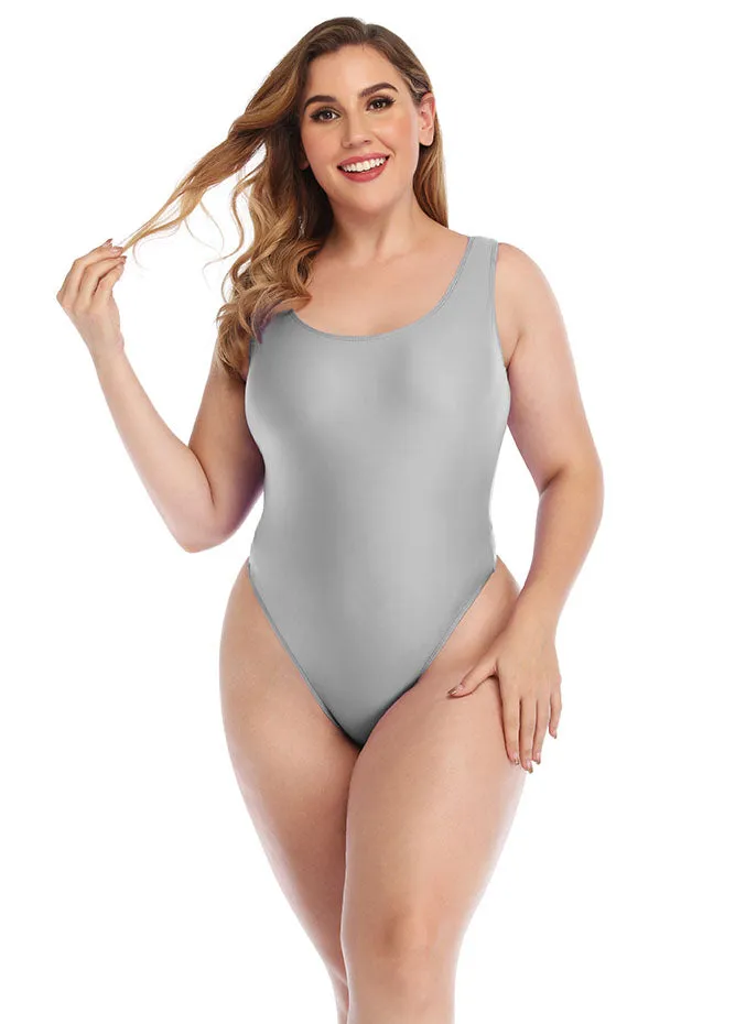 Womens Plus Size High Cut Leotard Sexy Bodysuit