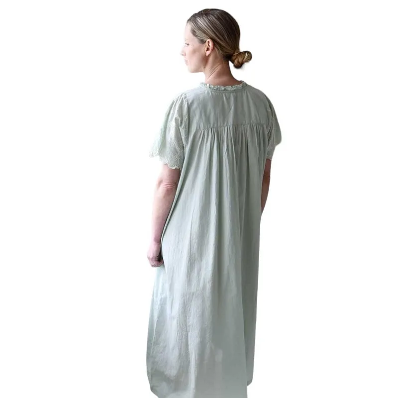 Zoe Embroidered Short Sleeve Nightdress Green